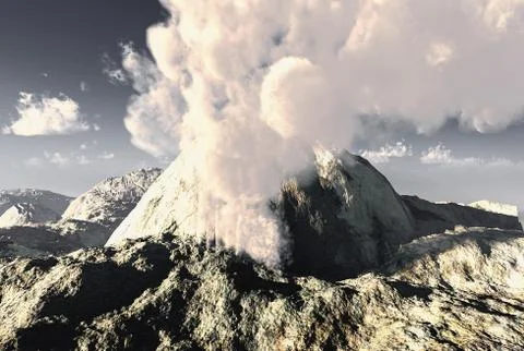 Volcanic eruption Stock Illustration
