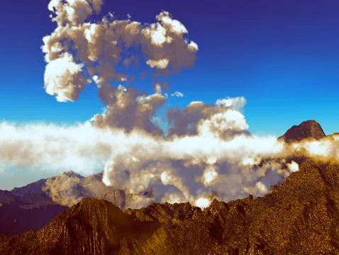 Volcanic eruption Stock Illustration