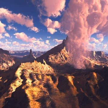 Volcanic eruption Ilustração Stock