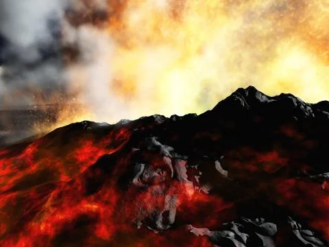 Volcanic eruption Stock Illustration