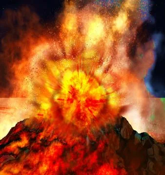 Volcanic eruption Ilustração Stock