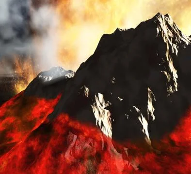 Volcanic eruption Stock Illustration