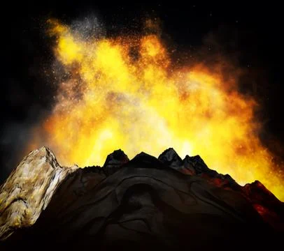 Volcanic eruption Stock Illustration