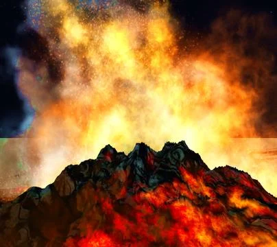 Volcanic eruption Ilustração Stock