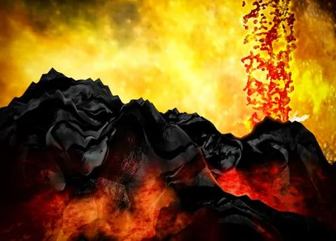 Volcanic eruption Stock Illustration