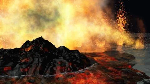 Volcanic eruption Stock Illustration