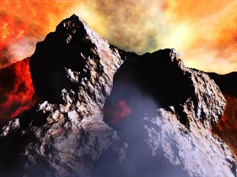 Volcanic eruption Ilustração Stock
