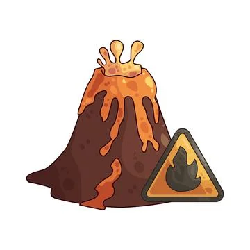 Volcanic eruption illustration 库存插图