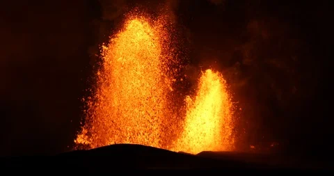 Volcanic eruption of Kilauea volcano in Hawaii at the end of May 2018, Fissure 8 Stock Footage