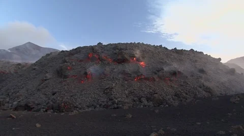 Volcanic eruption with lava flow Stock Footage 50880711