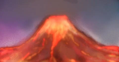 Volcanic eruption, Lava flow Stock Illustration
