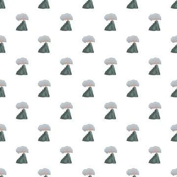 Volcanic eruption pattern generating smoke and ash Stock Illustration