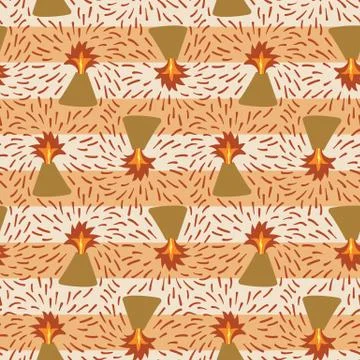 Volcanic eruption seamless vector pattern Stockillustratie