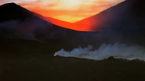 Volcanic eruption Tolbachik on Kamchatka Video stock 80973922