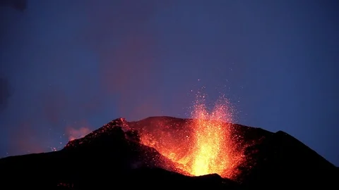 Volcanic eruptions at Eyjafjallajökull in Iceland. Stock Footage