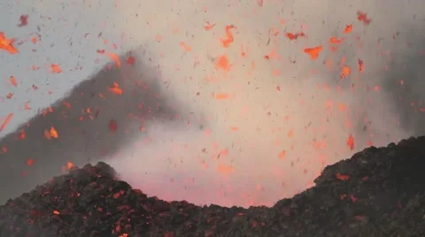 Volcanic erupts Stock Footage 42262937