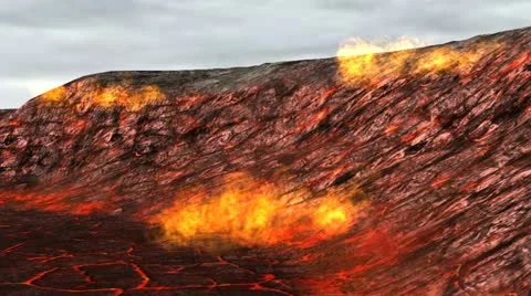 Volcanic fire Stock Footage 11024831