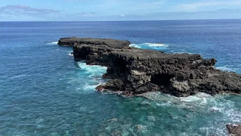 Volcanic island in Easter Island Stock Footage 342842054