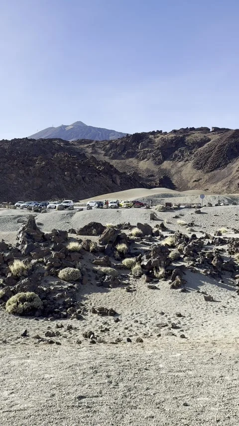 Volcanic landscape and Teide view from Mirador de Minas de San Jose in Tenerife Stock Footage 310912086