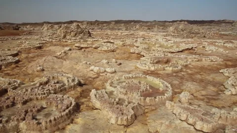 Volcanic landscape of Dallol, Danakil depression Stock Footage 336408026