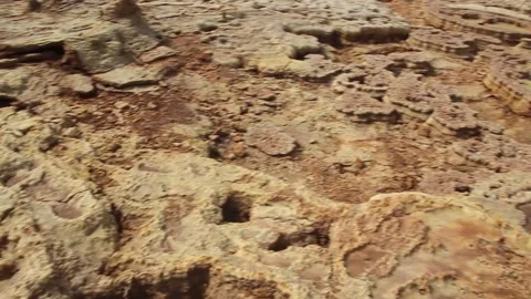 Volcanic landscape of Dallol Stock Footage 336408022