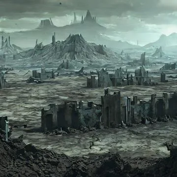 Volcanic landscape Illustrazione stock