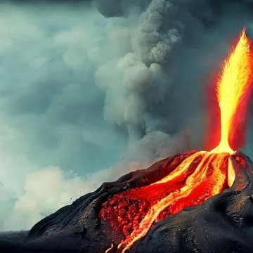 Volcanic landscape Illustrazione stock