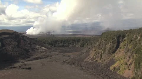 Volcanic Landscape Panorama Video stock 19289245