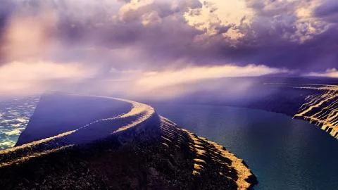 Volcanic landscape panorama Stock-Illustration