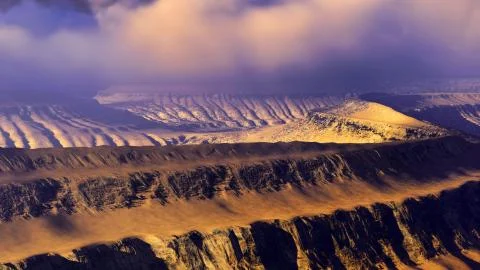 Volcanic landscape panorama Stock Illustration