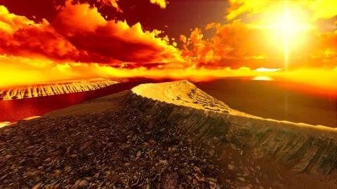 Volcanic landscape panorama Stock-Illustration