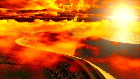 Volcanic landscape panorama Stock-Illustration