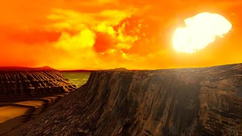 Volcanic landscape panorama Stock-Illustration