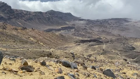 Volcanic landscape in Tongariro Vidéo 344173415