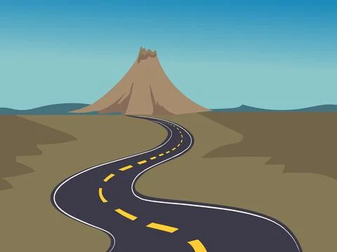 Volcanic Landscape vector image and illustration Illustrazione stock