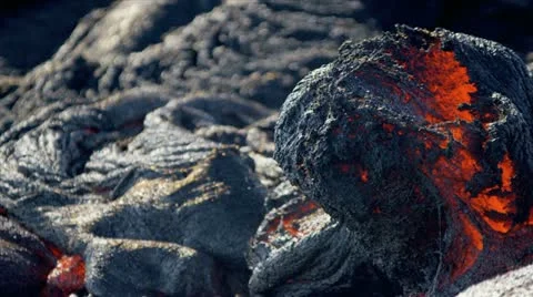 Volcanic Lava Flow Causing Barren Landscape Stock Footage 21823465