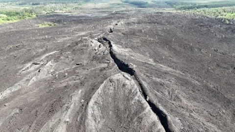 Volcanic Lava Flow Stockbeeldmateriaal 255000536