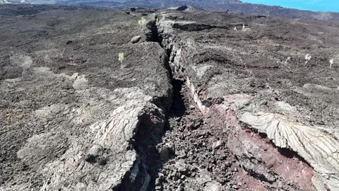 Volcanic Lava Flow Stock Footage 255000698
