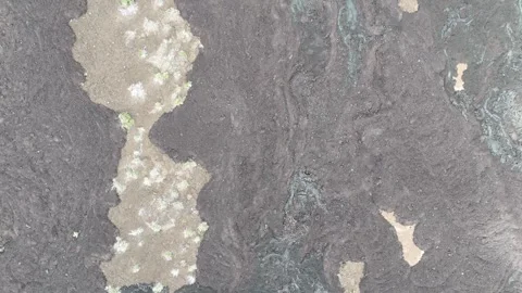 Volcanic Lava Flow Stockbeeldmateriaal 255000955