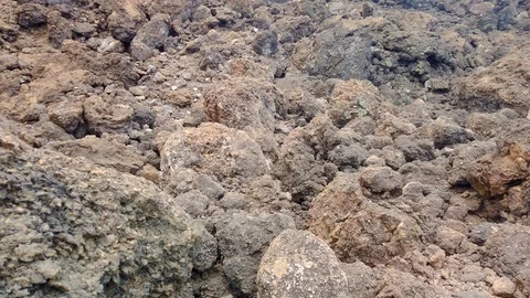 Volcanic lava rock at the Lava Fields- Kings Trail,Maui,Hawaii,USA Stock Footage 119648024