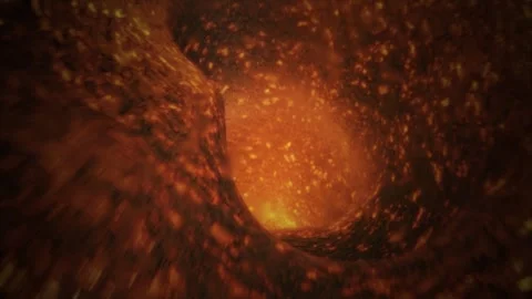 Volcanic Lava Tube In Seamless Loop, vj Stock Footage 256769984