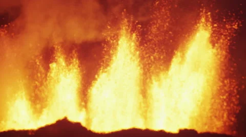 Volcanic Molten Lava Holuhraun Geological Energy Bardarbunga Iceland Europe Stock Footage