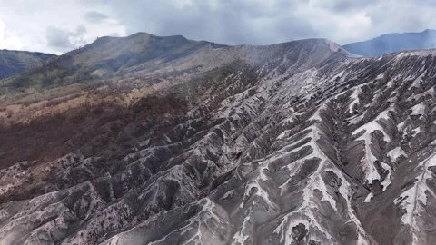 ⁠Volcanic Mountain Ridges at Mount Bromo East Java Indonesia Aerial View⁠ Video stock 344891374
