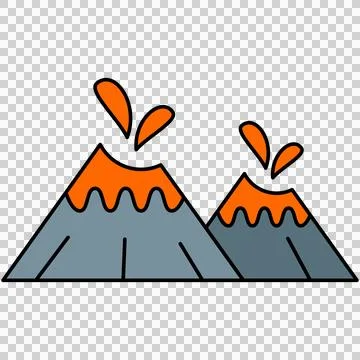 Volcanic mountains erupting Illustrazione stock