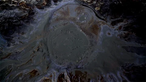 Volcanic mud bubbles Stock Footage 123069767