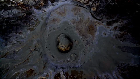 Volcanic mud bubbles Stock Footage 123216284