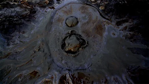 Volcanic mud bubbles Stock Footage 123216402