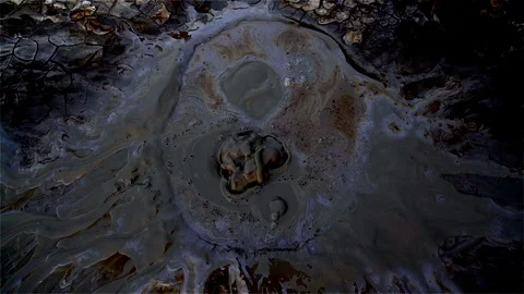 Volcanic mud bubbles Stock Footage 123218888