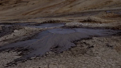 Volcanic mud crater Stock Footage 123120357