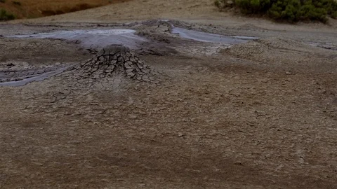 Volcanic mud crater Stock Footage 123156829